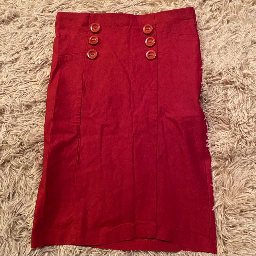 Red Button Up Skirt